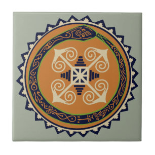 Devine Fire Wheel with Ouroboros Snake VooDoo Tile