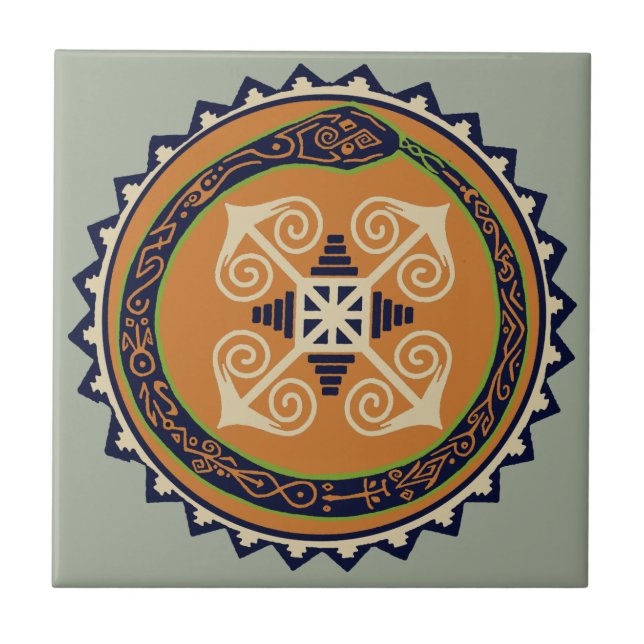 Devine Fire Wheel with Ouroboros Snake VooDoo Tile (Front)