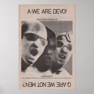 DEVO - 1978 Poster original NME - Are we not Men