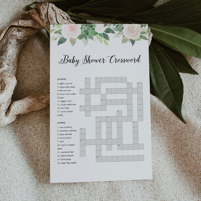 DEVON Baby Shower Crossword Game Card (Creator Uploaded)