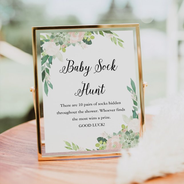 DEVON Baby Sock Hunt Baby Shower Game Sign (Creator Uploaded)