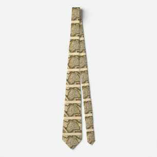 Devon (Devonshire) County England Antiquarian Map Tie
