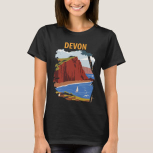 Devon England Coast Retro Travel T-Shirt