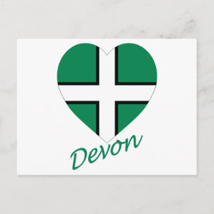 Devon Flag Heart with Name Postcard