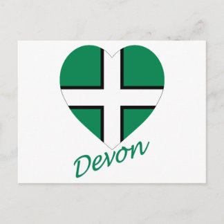 Devon Flag Heart with Name Postcard