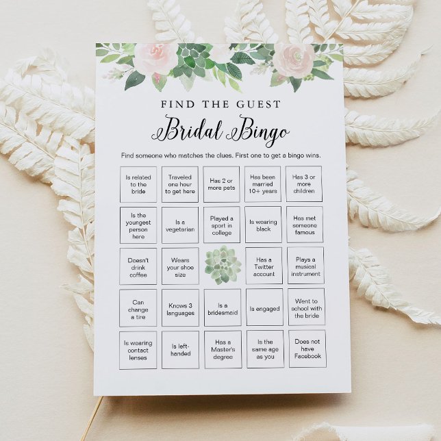 DEVON Floral Find the Guest Bridal Bingo Game Invitation (Creator Uploaded)