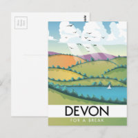 Devon "for a break" summer travel poster