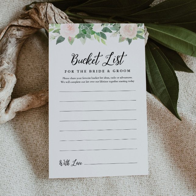 DEVON Greenery Bucket List Bridal Shower Game Card (Creator Uploaded)
