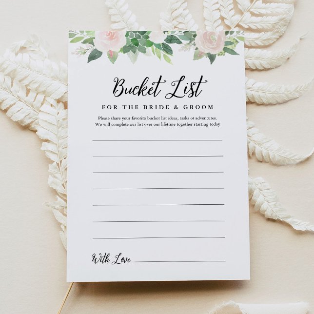 DEVON Greenery Bucket List Bridal Shower Game Card (Creator Uploaded)