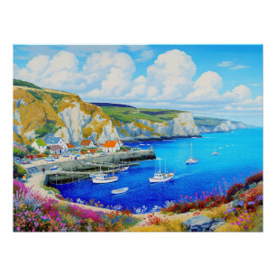 "Devon Harbour Dreamscape" – An English Seascape Poster