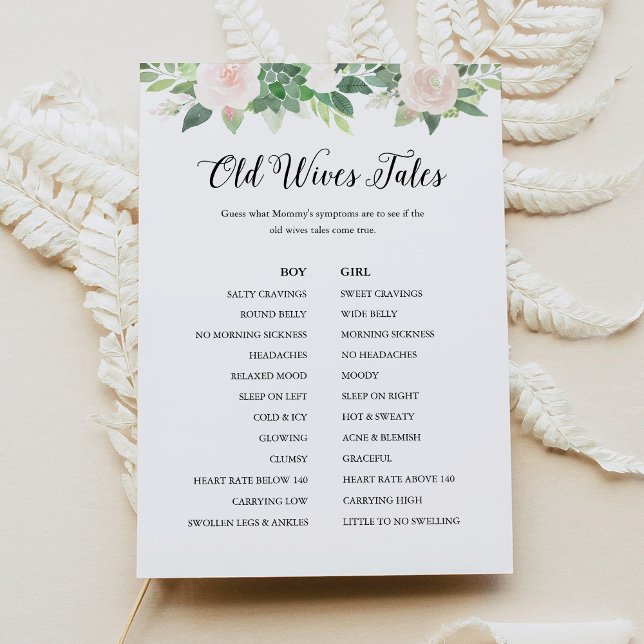 DEVON Old Wives Tales Baby Shower Game Card (Creator Uploaded)