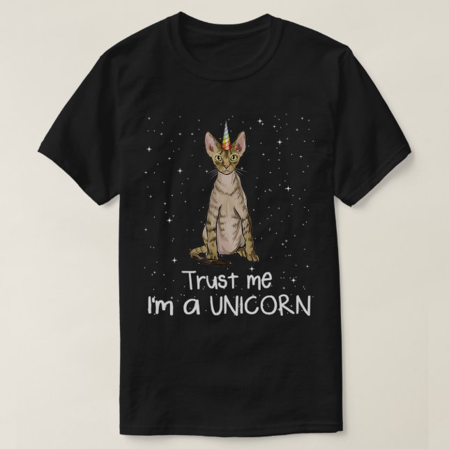 Devon Re Trust Me I'm A Unicorn Funny Cat  T-Shirt (Design Front)