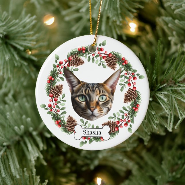 devon rex cat ceramic tree decoration (Tree)
