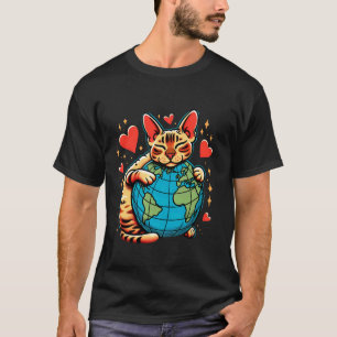 Devon Rex Cat Earth Day Hug Love Owner Planet Love T-Shirt