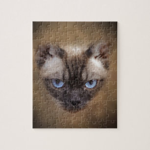 Devon Rex cat face Jigsaw Puzzle