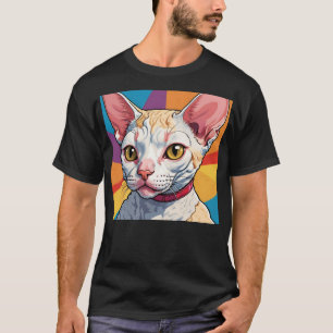 Devon Rex Cat in Vintage T-Shirt