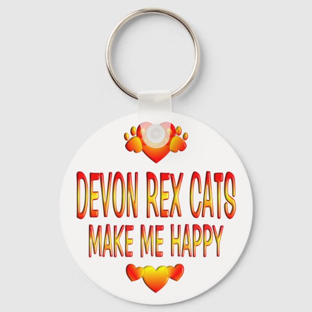 Devon Rex Cat Key Ring (Front)