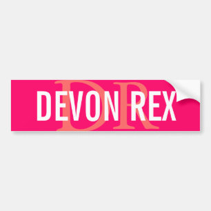 Devon Rex Cat Monogram Design Bumper Sticker