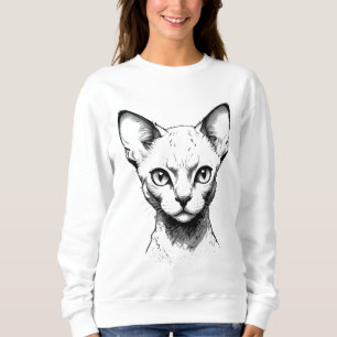 Devon Rex Cat Sketch Women's Sweater