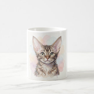 Devon Rex Cat Watercolour Portrait Coffee Mug
