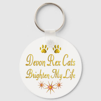 Devon Rex Cats Brighten My Life Key Ring