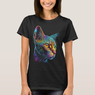 Devon Rex Colourful graphic Cat Dad Mum Men Women T-Shirt