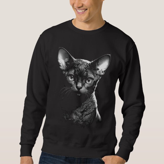 Devon Rex Dark Art Men's Black Sweater (Front)