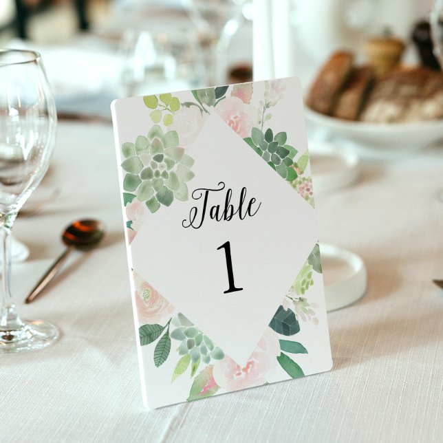 DEVON Succulent Greenery Table Number 3.5 x 5 (Creator Uploaded)