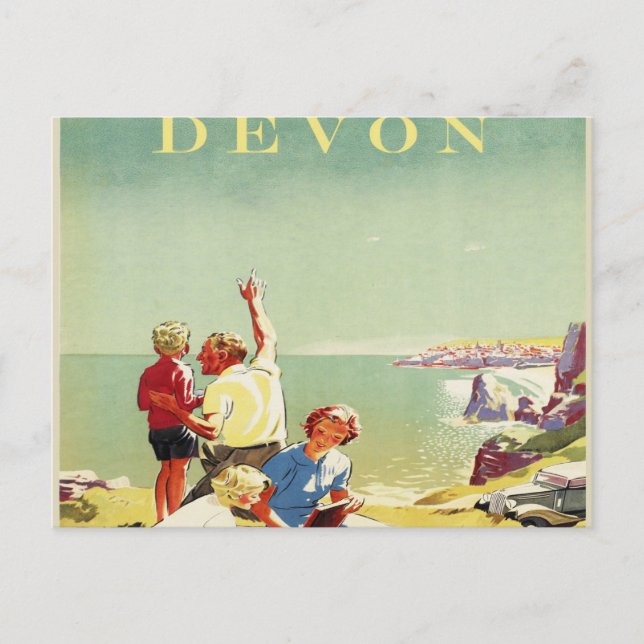 Devon Vintage Travel Postcard (Front)