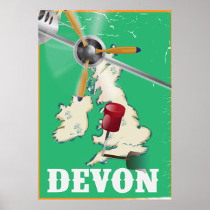 Devon vintage travel poster