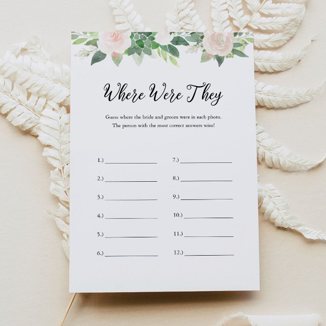 DEVON Where Were They Bridal Shower Game Card (Creator Uploaded)