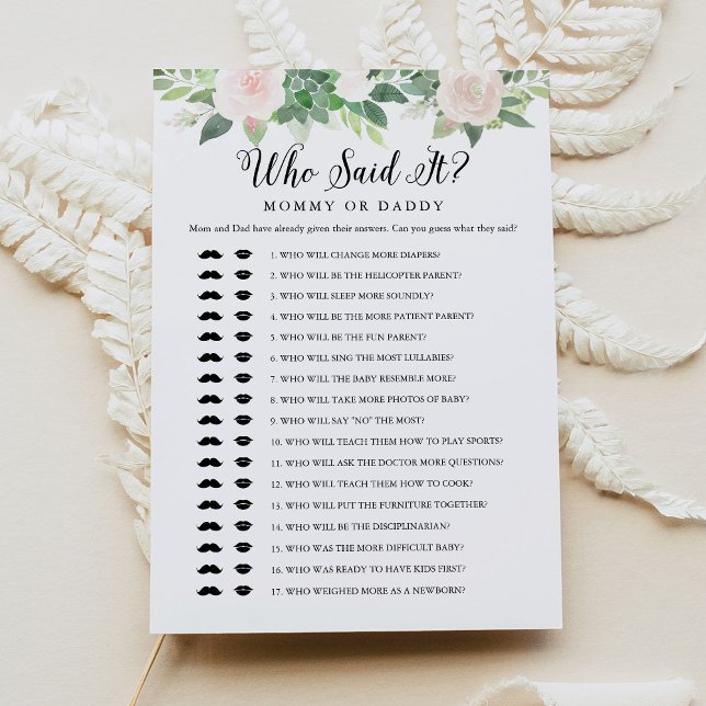 DEVON Who Said It Mummy Daddy Baby Game Card (Creator Uploaded)