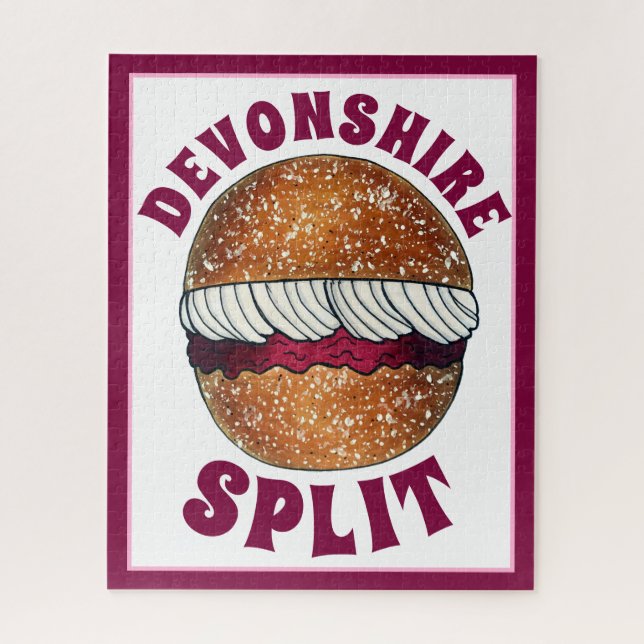 Devonshire Split Cream Jam Tea Shoppe Café Bakery Jigsaw Puzzle (Vertical)