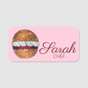 Devonshire Split UK British Bakery Baking Pastry Name Tag