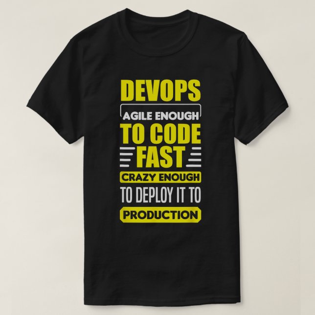 DevOps Engineer Cloud Computing Agile Software Dev T-Shirt (Design Front)