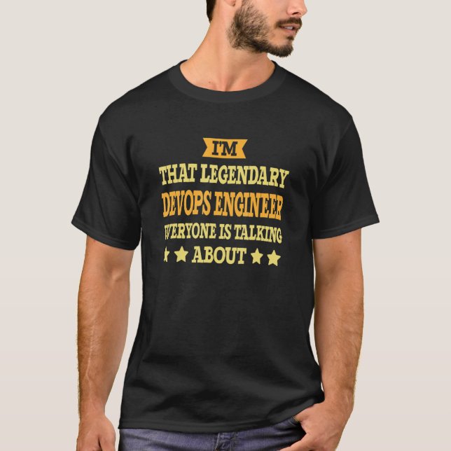 Devops Engineer Job Title Employee Funny Devops En T-Shirt (Front)