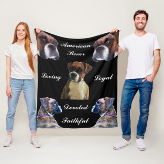 DEVOTED BOXER DOG fleece Blanket