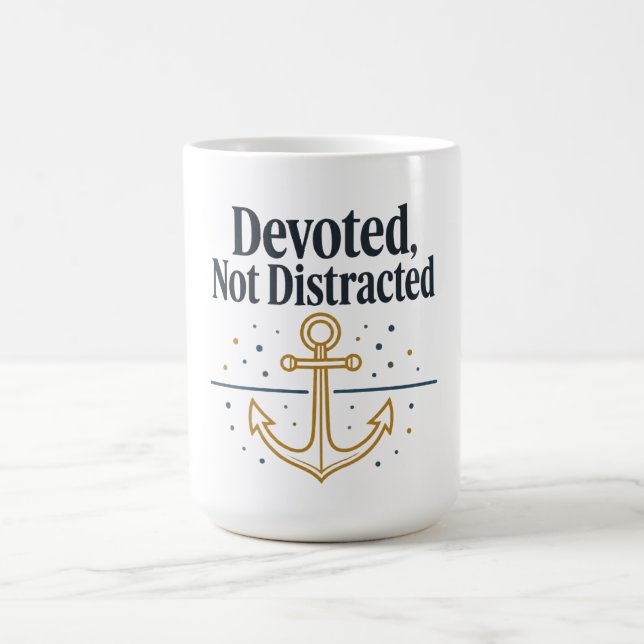 Devoted Not Distracted Shirt | Faith & Discipline  Coffee Mug (Center)