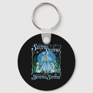 Devoted Sisters Merry Christmas White Xmas Pajamas Key Ring