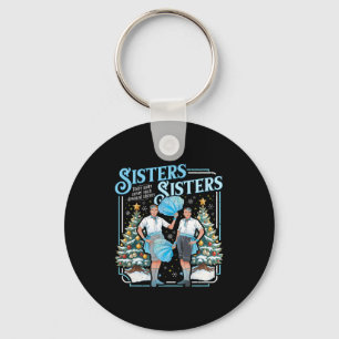 Devoted Sisters White Xmas Merry Christmas Snowfla Key Ring