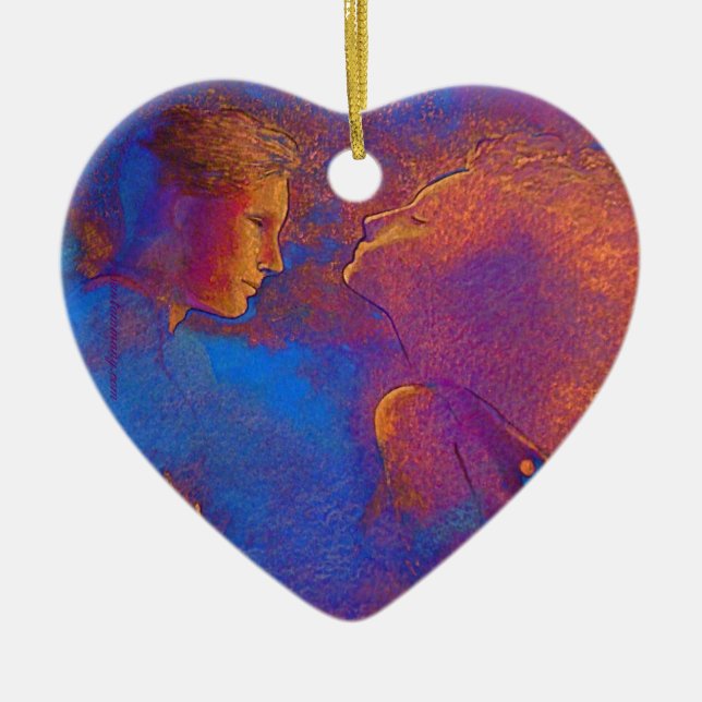 Devotion Valentine token Ceramic Tree Decoration (Front)