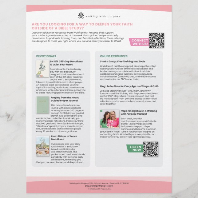 Devotionals and Online Resources Flyer (Front)