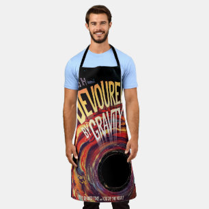 Devoured By Gravity Halloween Hole Black Horror Apron
