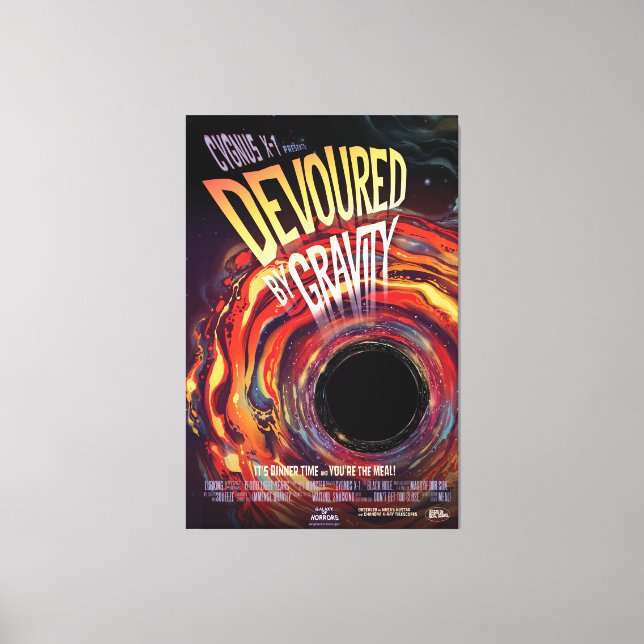 Devoured By Gravity Halloween Hole Black Horror Canvas Print (Front)