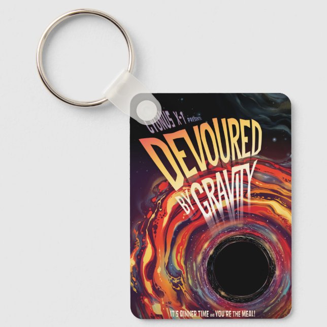 Devoured By Gravity Halloween Hole Black Horror Key Ring (Front)