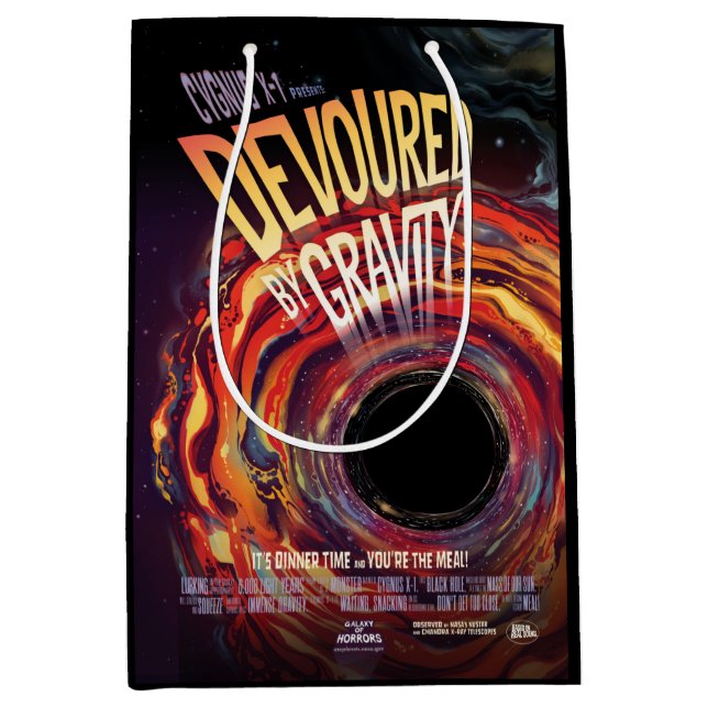 Devoured By Gravity Halloween Hole Black Horror Medium Gift Bag (Front)