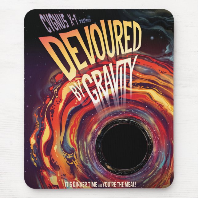 Devoured By Gravity Halloween Hole Black Horror Mouse Pad (Front)