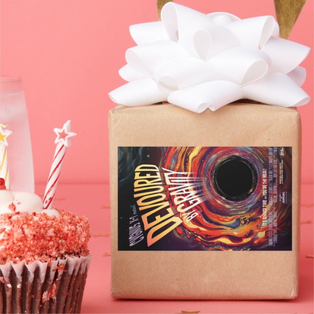 Devoured By Gravity Halloween Hole Black Horror Rectangular Sticker (Party)