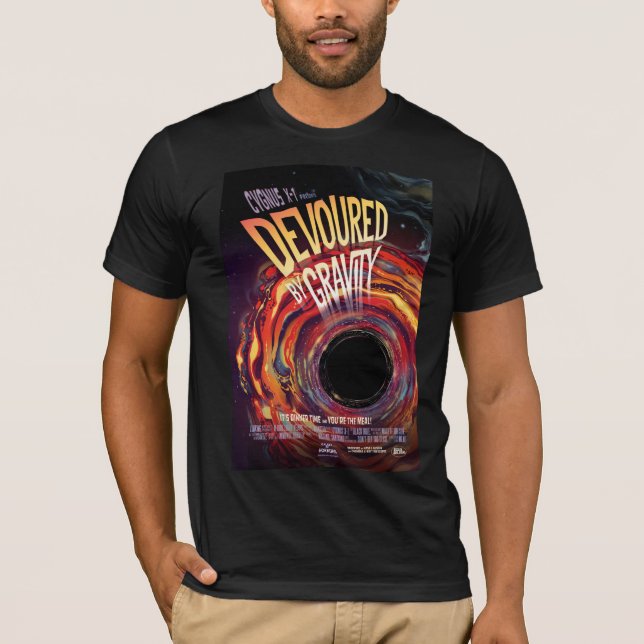 Devoured By Gravity Halloween Hole Black Horror T-Shirt (Front)