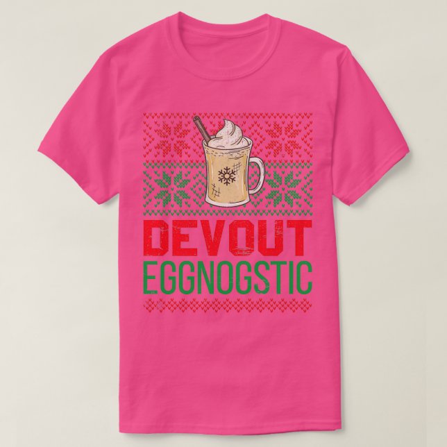 Devout Eggnostic Funny Eggnog Design for Egg Nog L T-Shirt (Design Front)